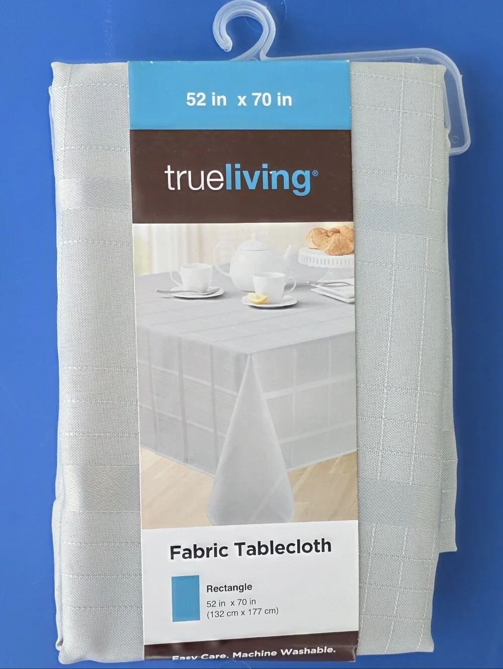 Light Gray Check Pattern Fabric Tablecloth